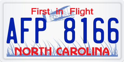 NC license plate AFP8166