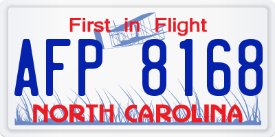 NC license plate AFP8168