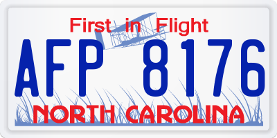 NC license plate AFP8176