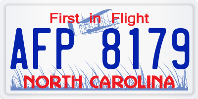 NC license plate AFP8179