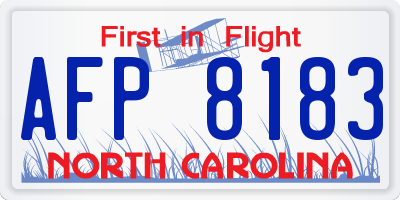 NC license plate AFP8183