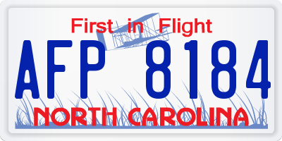 NC license plate AFP8184
