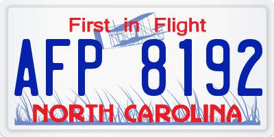 NC license plate AFP8192