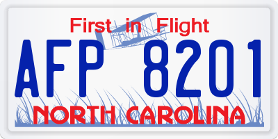 NC license plate AFP8201