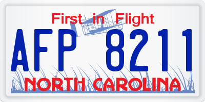 NC license plate AFP8211