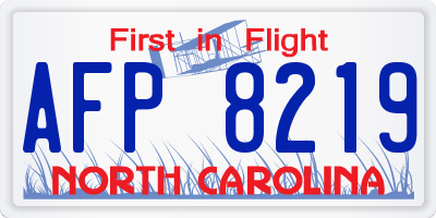 NC license plate AFP8219