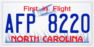 NC license plate AFP8220