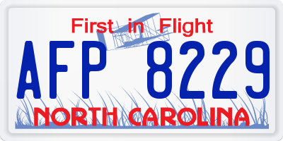 NC license plate AFP8229