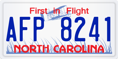 NC license plate AFP8241