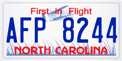 NC license plate AFP8244