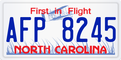 NC license plate AFP8245