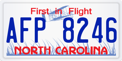 NC license plate AFP8246