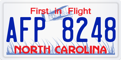 NC license plate AFP8248