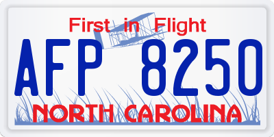 NC license plate AFP8250