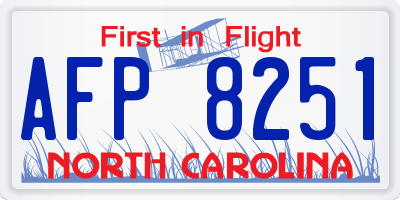 NC license plate AFP8251