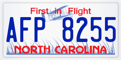 NC license plate AFP8255