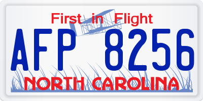 NC license plate AFP8256