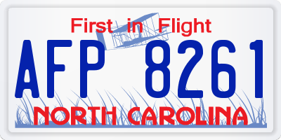 NC license plate AFP8261