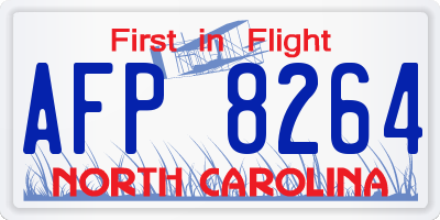NC license plate AFP8264