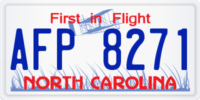 NC license plate AFP8271