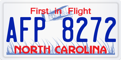 NC license plate AFP8272