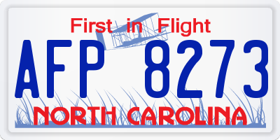NC license plate AFP8273