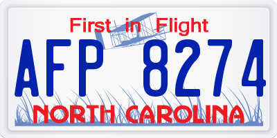 NC license plate AFP8274