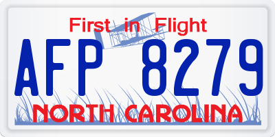NC license plate AFP8279
