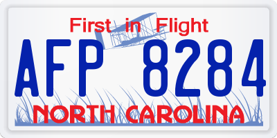 NC license plate AFP8284