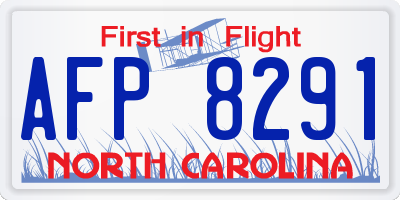 NC license plate AFP8291