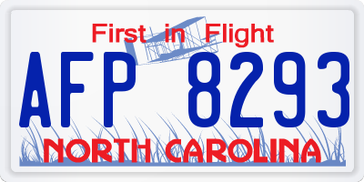 NC license plate AFP8293