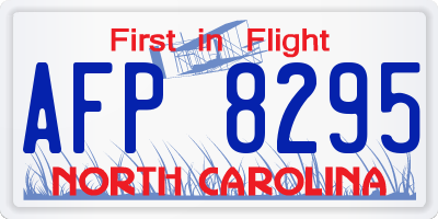 NC license plate AFP8295