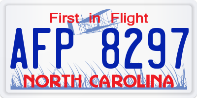 NC license plate AFP8297
