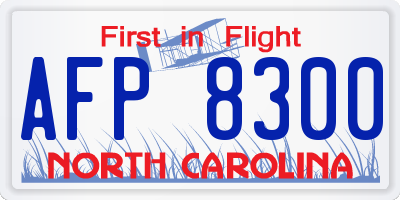 NC license plate AFP8300