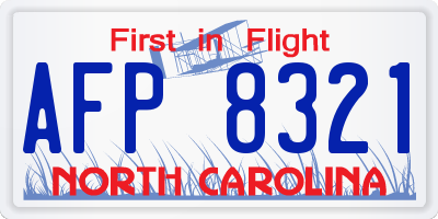 NC license plate AFP8321