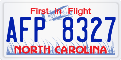 NC license plate AFP8327