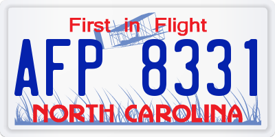NC license plate AFP8331