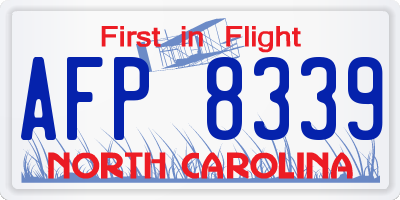 NC license plate AFP8339