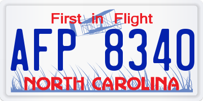 NC license plate AFP8340