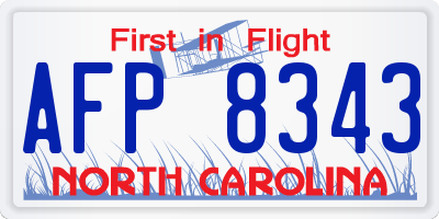 NC license plate AFP8343