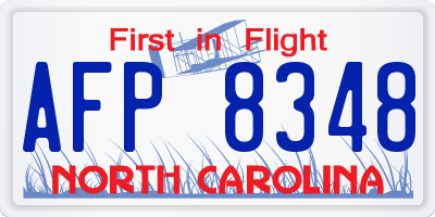 NC license plate AFP8348