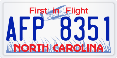 NC license plate AFP8351
