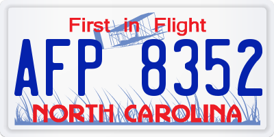 NC license plate AFP8352
