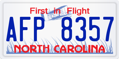 NC license plate AFP8357