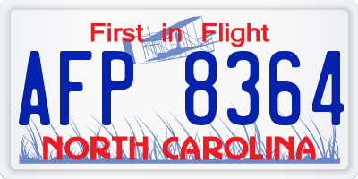 NC license plate AFP8364