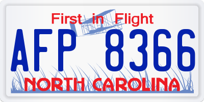 NC license plate AFP8366