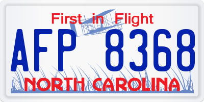 NC license plate AFP8368