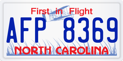 NC license plate AFP8369