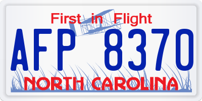 NC license plate AFP8370