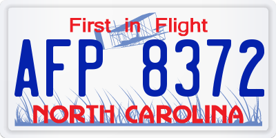 NC license plate AFP8372